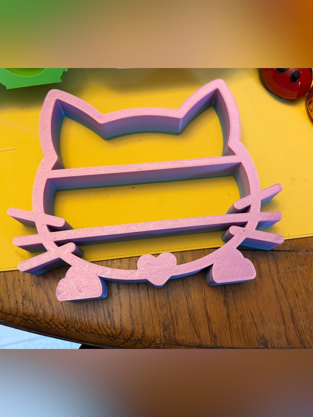 Pastel colored Cat-Shaped miniature wall or table top display shelf! New!